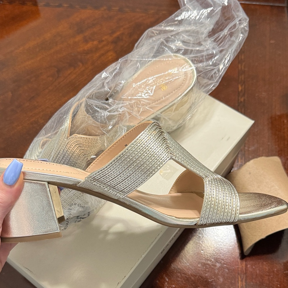Bandolino Silver Strappy Heels NWT